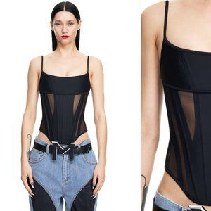 Mugler x H&M Mesh Paneled Corset Top